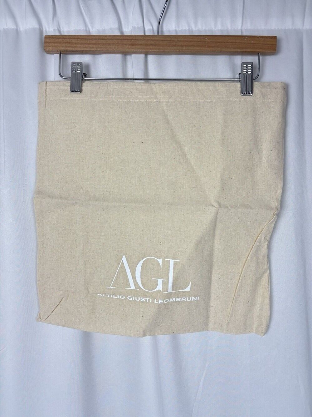 NWOT AGL Beige Drawstring Dust Bag 15" x 15" Attilio Giusti Leombruni